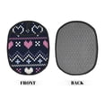 thumbnail image 2 of Pofeuu Pixel Heart Winter Print Silicone Pot Mat Mitten With Hanging Loop Heat Resistant Oven Mitts Non-Slip Bbq Baking Smoking Potholders, 2 of 7