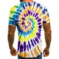 thumbnail image 4 of Fnnxeal Mens Purple Abstract Brushstroke Graphic Tee Short Sleeve Crew Neck Stretch Blend Big and Tall Casual Summer Streetwear T-Shirt,Size 5XL, 4 of 5