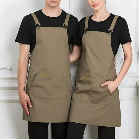 

BOOMTB Work Apron with Pockets for Men Women Chef Waiters Artists Adjustable Aprons Restaurant Barber Floral Artist Coffee Shop Cooking Kitchen Apron