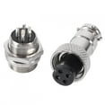 thumbnail image 1 of Aviación Plug Conector, 10?pares de montaje 12?mm Dia tornillo metal Aviación Conector macho a hembra Socket Tapones, 4 Pines conectores de cable Spptty Electricista, 1 of 7
