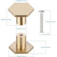 thumbnail image 2 of 6 piezas de manijas de puerta de latón macizo, perillas hexagonales doradas para cajones, perillas para armarios, perillas para puertas, 2 of 3