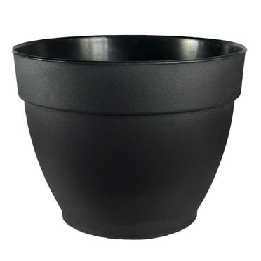 Jacinto Recycled Plastic Planter, 6 in Opening Diameter, Black Color