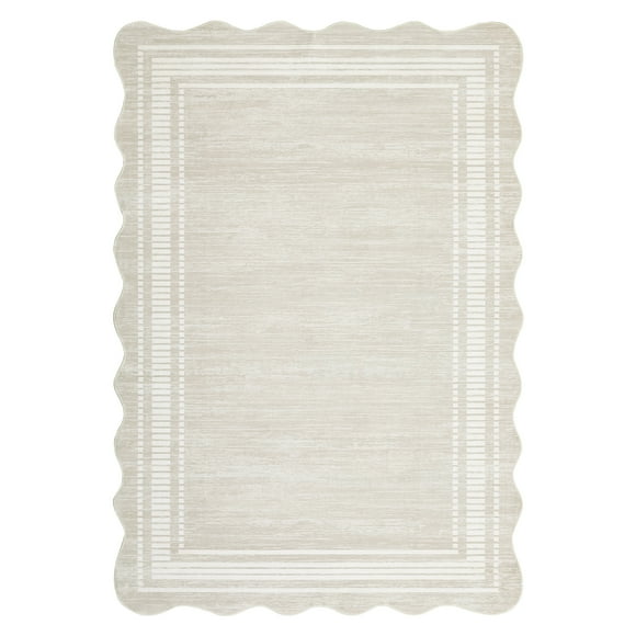 Alfombra lavable de área antideslizante – Pelo bajo suave y antimancha – Diseño moderno minimalista escalonado