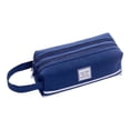 thumbnail image 2 of Double Layer Large Capacity Pencil Case Portable Cloth Pencil Bag with Handle Stationery Organizer with Double Zipper for School Office Travel, 2 of 7
