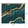 thumbnail image 5 of Teal Gold Wave Marble Pattern Shower Curtain 84"x72" ,Bathroom Decorative Shower Curtains Set with 12 Hooks,Modern Waterproof Washable Shower Curtain, 5 of 6