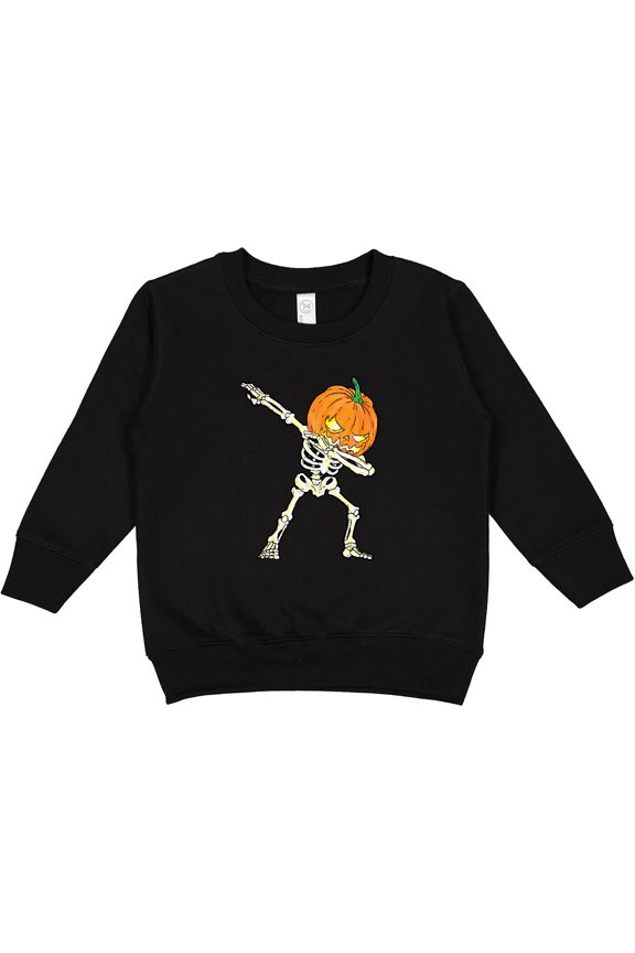 Halloween Dabbing Great Pumpkin Skeleton Toddler Sweatshirt