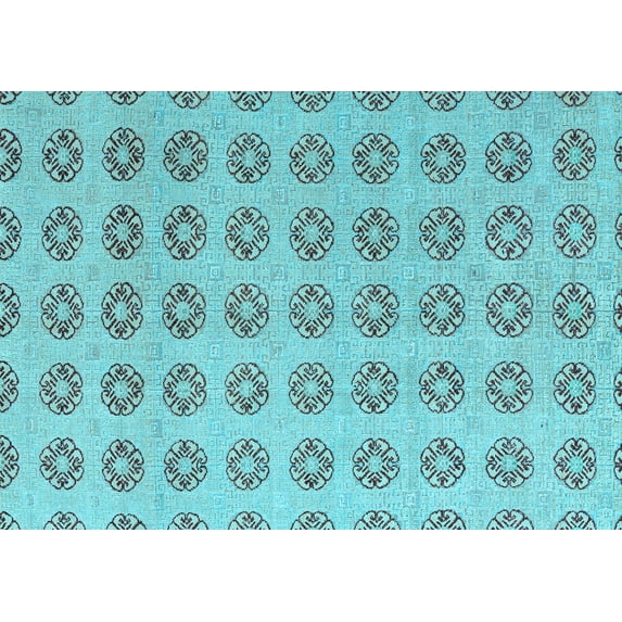 Ahgly Company Indoor Rectangle Abstract Light Blue Modern Area Rugs, 8' x 12'