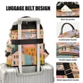 thumbnail image 3 of FORMRS Mini Backpack Purse for Women Quilted Travel Daypack Casual Shoulder Bag, Orange Cityscape Painting, 3 of 7