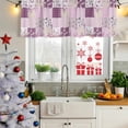 thumbnail image 5 of 2 Pack Valances for Window, Boho Purple Flowers Short Curtains for Kitchen Bedroom Living Room, Spring Floral Botanical Patchwork Vintage Rod Pocket Small Window Treatment Valance Drapes 42 x 18 Inch, 5 of 8