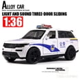 thumbnail image 2 of 1:36 Police Cars Alloy Models Diecast Toy Pull Back Alloy Car Model Sound And Light Power Children's Toy Birthday Boys Gifts Red, 2 of 6