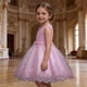 thumbnail image 4 of Vestido de Invitado de Boda Floral Azul Princesa Bordado con Perlas Vestido Formal de las Niñas con Falda de Línea a Vestido de Invitado de Boda Formal de Verano, 4 of 7