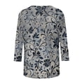 thumbnail image 5 of Ichuanyi Womens Tops 3/4 Sleeve Shirts Round Neck Loose Casual Blouses Floral Print Blouse Tshirts Tee, 5 of 5