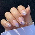 thumbnail image 2 of Clearance! Spring On Nails Almond Shape Nails with Small Flower Designs Floral Artificial Nails Medium Length Spring Summer Glue On Nails Flowers Stick On Nails for Nail Stickers,Pink, 2 of 5