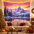thumbnail image 3 of Snow-Capped Mountain Peak in Sunset Reflection, Serene Watercolor Style for Nature Lovers, Scenic Landscape Decor, Christmas Gift Tapestry Wall Hanging for Bedroom, Living Room and Dorm, 3 of 7