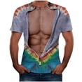 thumbnail image 1 of Qertyioot T-Shirt d'Entraînement pour Hommes en Liquidation, T-Shirt à Manches Courtes Col Rond avec Imprimé sur la Poitrine et Col Rond, 1 of 2