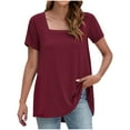 thumbnail image 1 of Liquidation! Hauts Grande Taille pour Femmes, Blouse à Manches Courtes d'Été pour Femmes, T-Shirt Décontracté Mode pour Femmes, 1 of 4