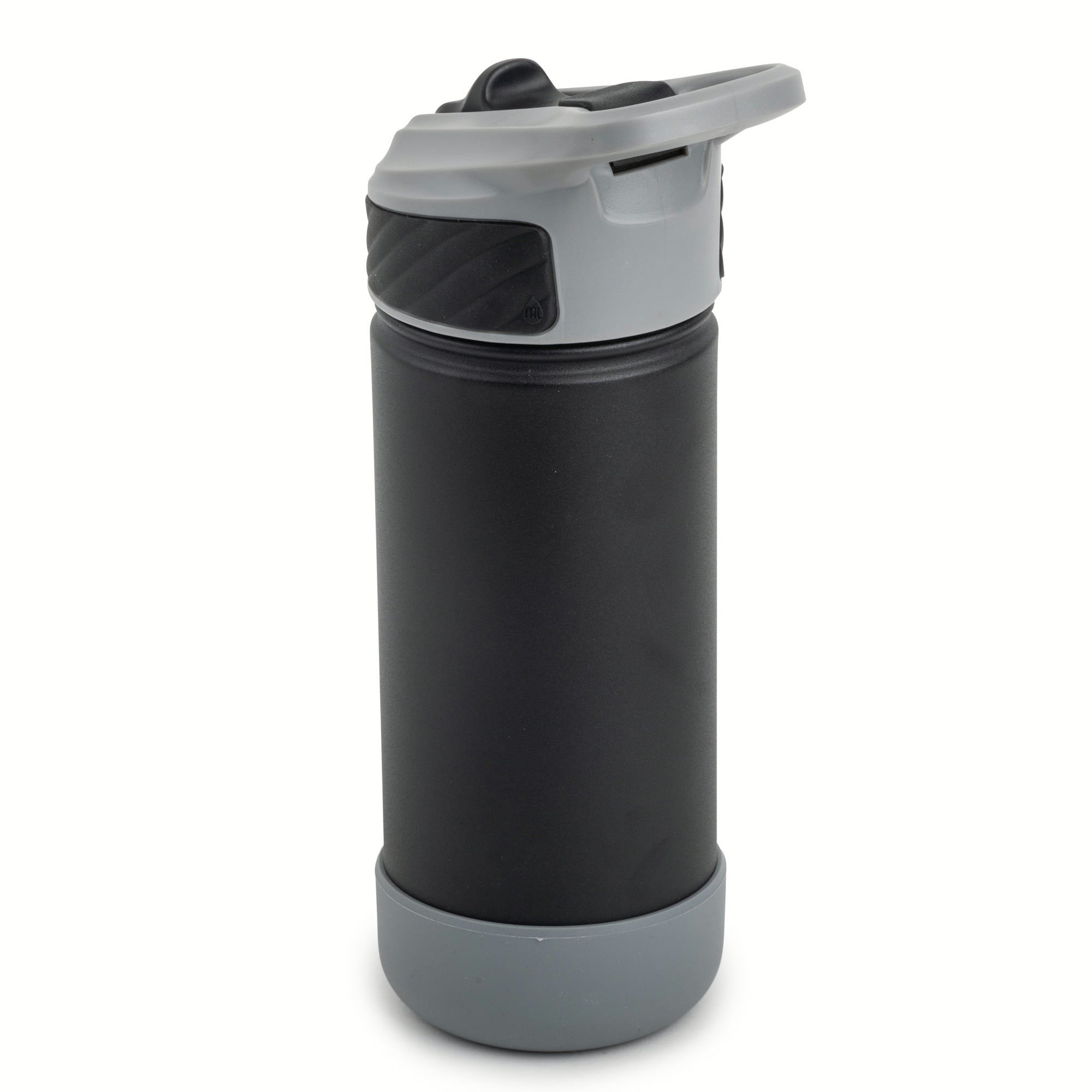 (2 pack) TAL Stainless Steel Ranger Straw Kids Water Bottle 18oz, Black