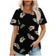 thumbnail image 1 of Fiudx Liquidación de Ahorros de Verano Top Estampado con Cuello Redondo y Manga Corta Informal para Mujer a La Moda, 1 of 5