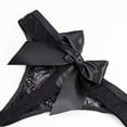 thumbnail image 5 of Women Sexy G-String Thong with Bow Low Waist See Through Panties Breathable Underwear, 5 of 7