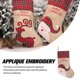thumbnail image 2 of Cateissary Medias decorativas para árbol de Navidad, calcetines bordados con apliques navideños de rejilla roja, bolsa de costura exquisita, recuerdos de Kits de decoración para fiestas Papá Noel Cateissary HA069964-01, 2 of 6