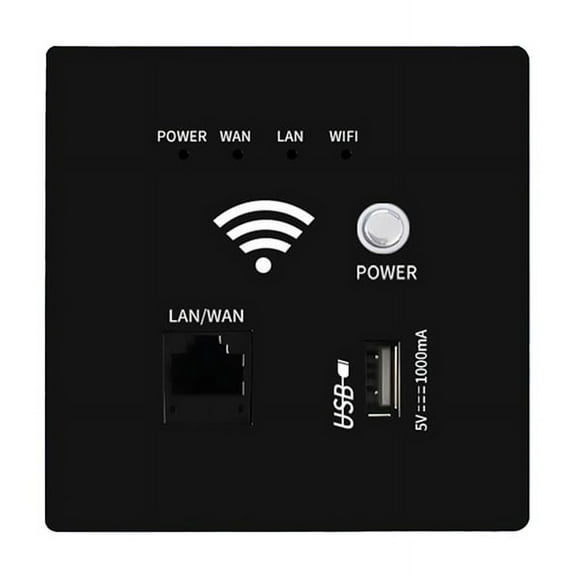 300Mbps 2.4Ghz WIFI Router Wireless WiFi Socket RJ45 AP Relay Smart USB Socket Panel Embedded Wall WIFI Router B