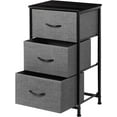 thumbnail image 4 of 3 Drawer Dresser Storage Vertical Tower Organizer Bedroom Nightstands Steel Frame, Grey, 4 of 5