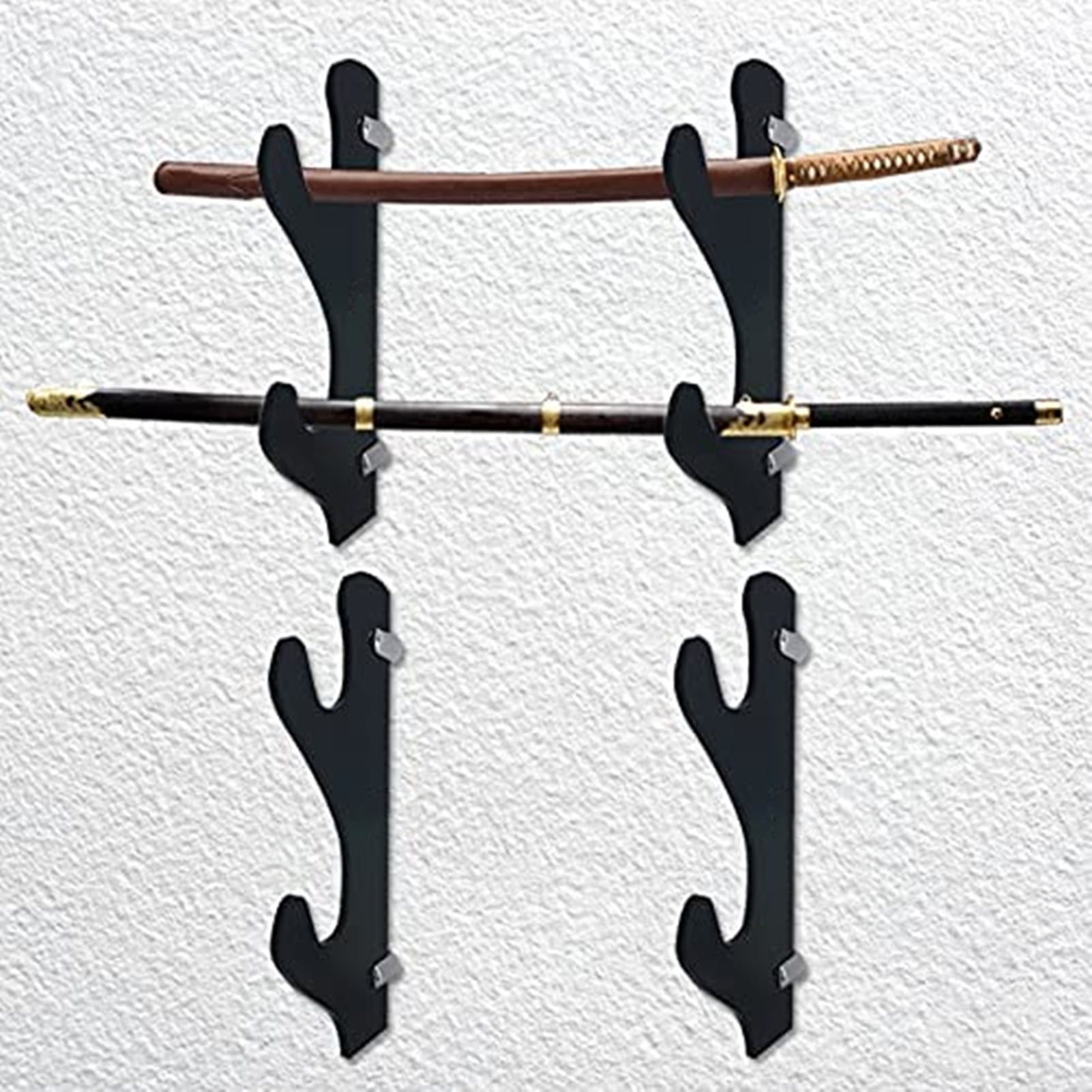 Visland Sword Stand, Sword Hook, TwoLayer WallMounted Samurai Sword