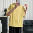 thumbnail image 5 of MSJUHEG Mens Shirts Workout Tops Raglan Round Neckline Short Sleeve Men'S Oversized T-Shirt Lifestyle Apparel Workout And Fitness Casual Hip-Hop Top Shirts For Men Yellow Xxl, 5 of 6