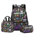 thumbnail image 3 of Mochila 3D de Minecraft, bolsa para el almuerzo, estuche para lápices, juego para niños, estudiantes, útiles escolares, varios estilos, 3 of 5