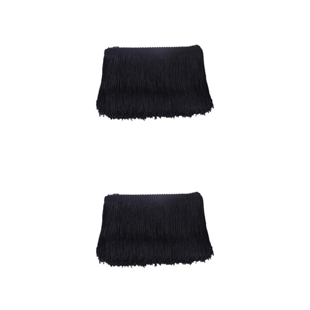 Minnieouse Adorno de borla vibrante y resistente para ropa de bricolaje y proyectos de decoración del hogar Artesanía Ropa de bricolaje Borla negro 2Conjunto