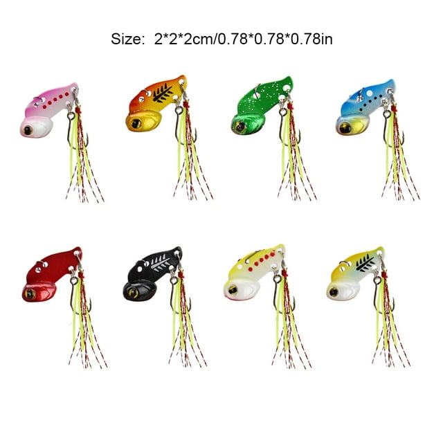 Langgg 2Pcs Mini Fishing Bait Vibration Lightness Baits Metal Wearable Convenient Wide Application Lure Sea Household Glod