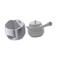 thumbnail image 2 of Tetera con té de té de té de flores más cálido té hervidor de agua Cerámica resistente al calor para la casa de té de picnic de restaurante hogar de Mango lateral gris, 2 of 10