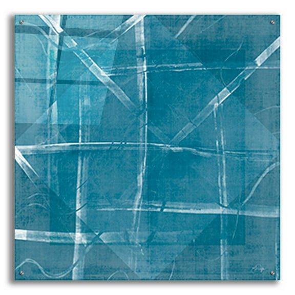 Epic Art 'Blue Diamonds' by Yass Naffas Designs, Acrylic Glass Wall Art, 36"x36"