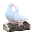 thumbnail image 2 of Estatua de pareja de palomas sobre un tocón de , adorno de pájaro para jardín, decoración artística, artesanía de resina única para sala de estar, 2 of 8
