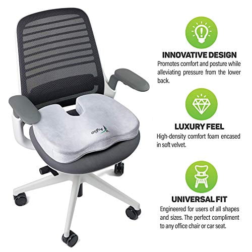 Aylio Coccyx Orthopedic Comfort Foam Seat Cushion for Lower Back Tailbone and Sciatica Pain Relief