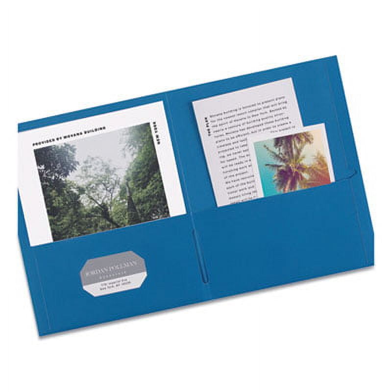 Avery&reg;, AVE47986CT, Two-Pocket Folders, 125 / Carton, Light Blue