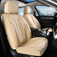 thumbnail image 2 of Coverado Front Car Seat Covers, Premium Leather Seat Protectors, Classic Auto Interior Cushions Universal Fit for Most Cars, SUVs and Trucks, Beige, 2 of 8