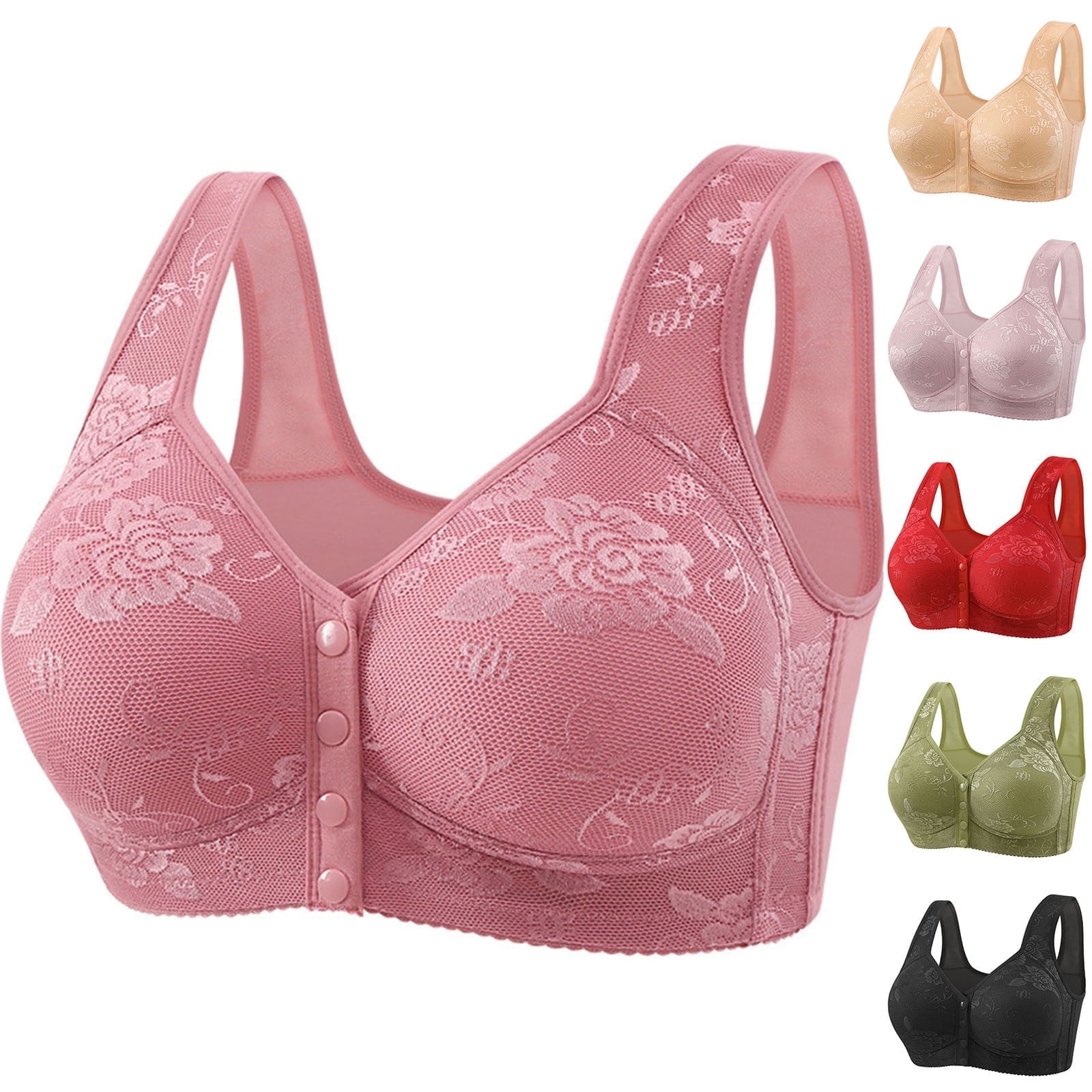ATENAR Bras for Women,Bras for Women Plus Size,Nursing Bras for Breastfeeding,Breathable,Soft Cup,Support,Hot Pink,2XL