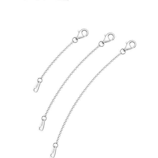 Necklace Extender White Gold Chain Extender 925 Sterling Silver