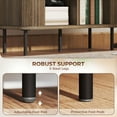 thumbnail image 5 of HOMCOM 35.4" Sideboard Buffet Cabinet with Storage, Nordic Coffee Bar Cabinet with Slatted Tambour Doors and Metal Legs, Walnut, 5 of 9
