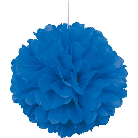 Royal Blue Pom Pom - (6 pack) Royal Blue Tissue Paper Pom Pom, 16in