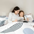 thumbnail image 5 of Homewish Vintage Geometric Striped Full Size Comforter Sets,Modern Minimalist Art Bedding Comforter Set,White Pink Blue Bedding Sets For Men Women,Microfiber Bedroom Decor Reversible,3pcs, 5 of 8