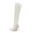 thumbnail image 5 of Fishnet Clear Thigh High Boots for Women Sexy See Through Mesh Stiletto High Heel over The Knee Dress Tall Boots, 5 of 7