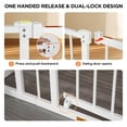 thumbnail image 2 of NiamVelo 27"Tall Dog Gate for Stairs and Doorways Walk-Through Pet Gate Indoor Safety Gate for Pets Adjustable Width 28"–51" （White）, 2 of 8