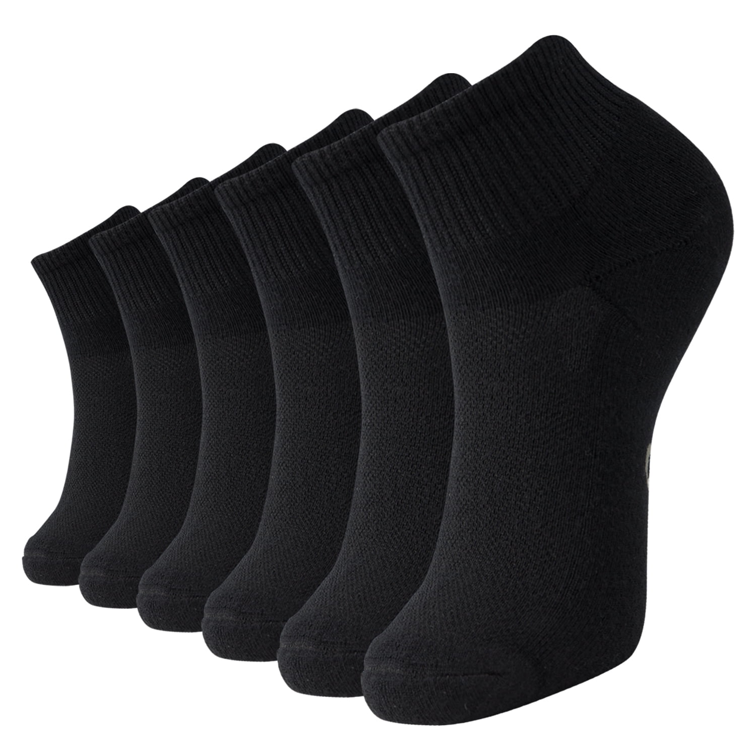 +MD 6 Pack Womens and Mens Odor Control Rayon from Bamboo Ankle Socks Cushioned Sole Quarter Casual Socks