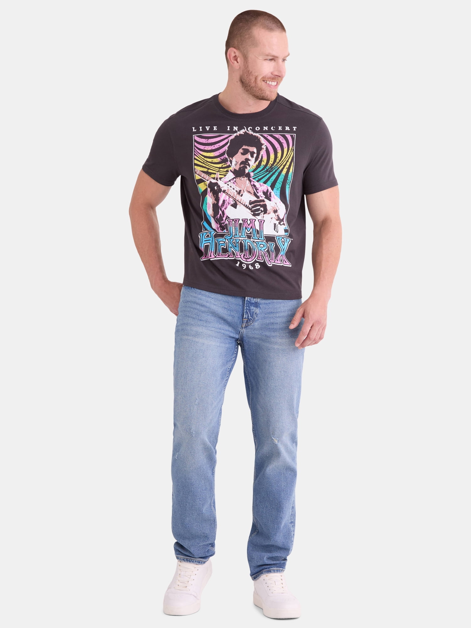 Jimi Hendrix Men's and Big Men's Graphic Tee with Short Sleeves, Sizes S-3XL