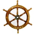 thumbnail image 4 of Nagina International Welcome Aboard Embedded Premium Handcrafted Nautical Pirate's Wall Decor Ship Wheel (36 Inches, Wooden Handle), 4 of 6