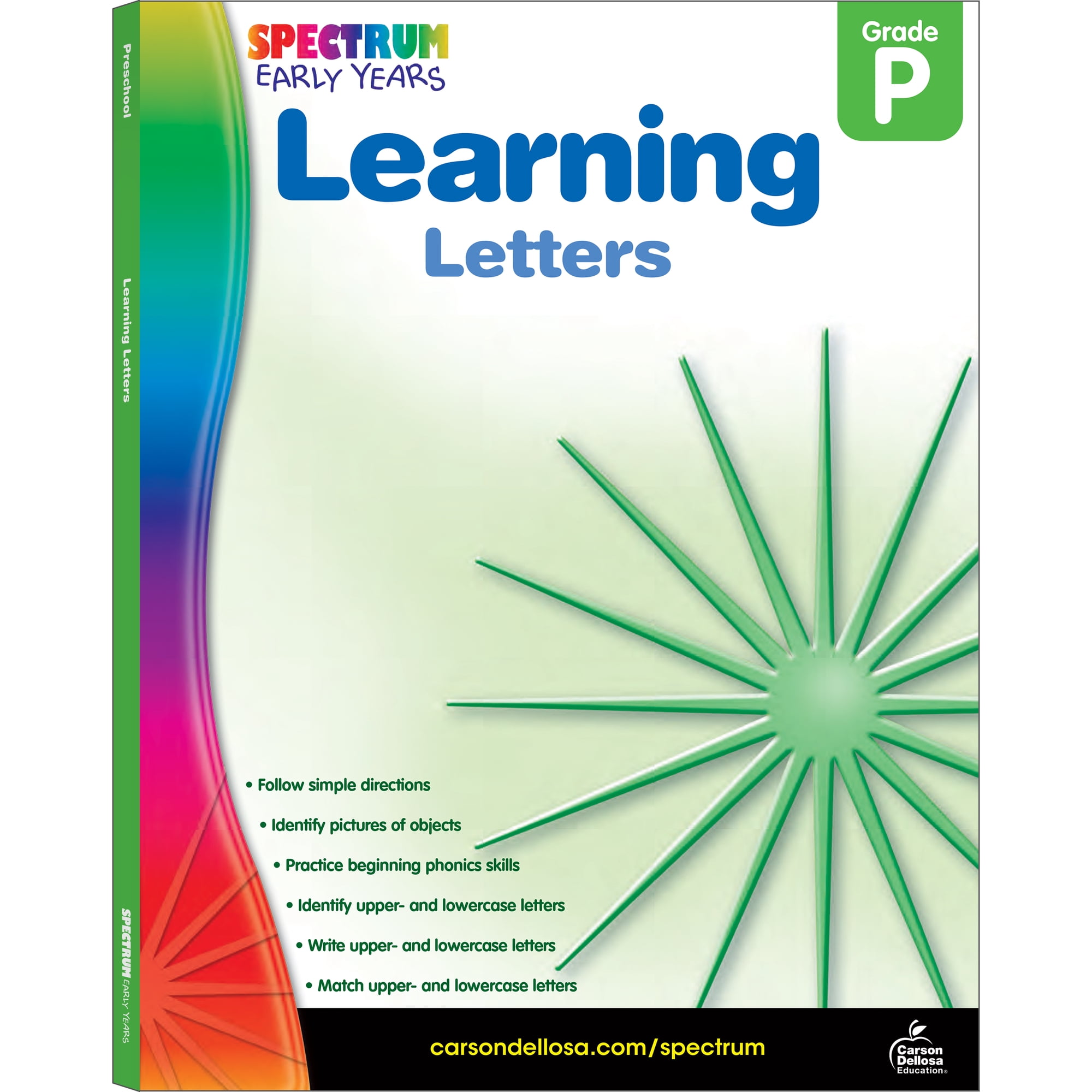 Spectrum Early Years Learning Letters Workbook (160 pages) Grade PK-K