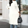 thumbnail image 6 of Lisingtool Winter Coats for Women's Casual Long Sleeve Draped Open Front Knit Pockets Long Cardigan Jackets Sweater Womens Tops White, 6 of 9