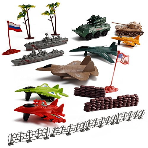 micro soldiers military airplane tanks soldiers helicopter playset